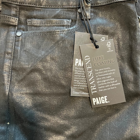 NWT PAIGE Hoxton Ankle Luxe Coated Jeans - Black Fog, Size 29 - Picture 4 of 5